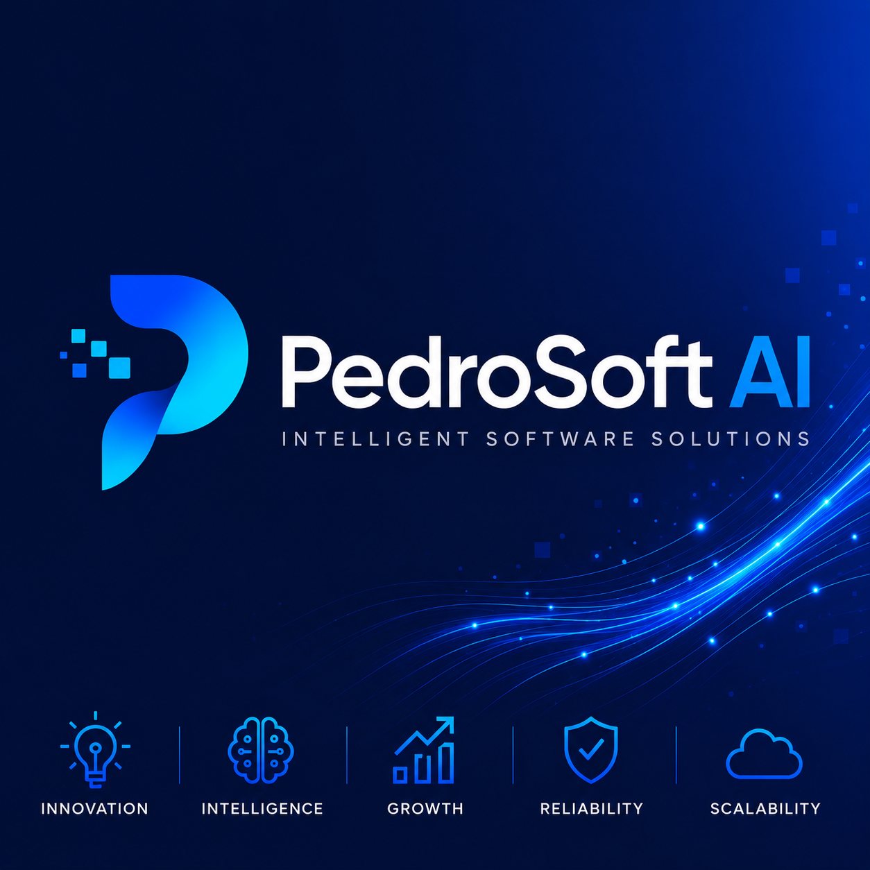 PedroSoft AI brand system — intelligent software solutions